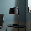 Albury table lamp Satin black paint &amp; black fabric additional 2