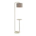 Albury Satin Champagne Paint &amp; Slate Grey Fabric Floor Lamp additional 1
