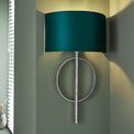 Aldwych Wall Lamp with Antique Silver Leaf &amp; Teal Satin Fabric additional 2