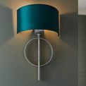 Aldwych Wall Lamp with Antique Silver Leaf &amp; Teal Satin Fabric additional 3
