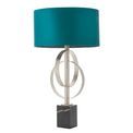 Aldwych table lamp Antique silver leaf &amp; teal satin fabric additional 2