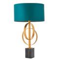 Aldwych table lamp Antique gold leaf &amp; teal satin fabric additional 1