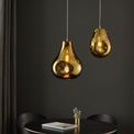 Alford Large Pendant Gold metallic glass &amp; chrome plate additional 3