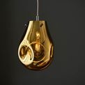 Alford Medium Pendant Gold metallic glass &amp; chrome plate additional 2