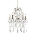 Alport Aged Silver Paint &amp; Clear Cut Glass 5 Light Pendant Chandelier additional 1
