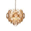 Alvington 6 Light Pendant Antique gold paint, clear &amp; amber glass additional 1