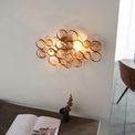 Alvington Antique Gold Paint, Clear &amp; Amber Glass Wall Light additional 2
