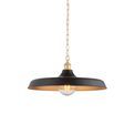 Bakewell Single Pendant Matt Black &amp; Satin Gold Paint Light additional 1