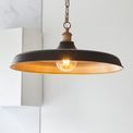 Bakewell Single Pendant Matt Black &amp; Satin Gold Paint Light additional 2