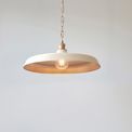 Bakewell Matt Warm White &amp; Satin Gold Paint Single Pendant additional 2