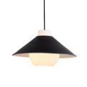 Balham Pendant Matt black &amp; matt white glass additional 1