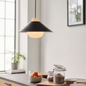 Balham Pendant Matt black &amp; matt white glass additional 2