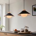Balham Pendant Matt black &amp; matt white glass additional 3