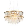 Bamford 9 Light Pendant Warm brass plate with crystal and clear glass additional 1
