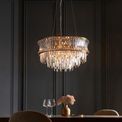 Bamford 9 Light Pendant Warm brass plate with crystal and clear glass additional 2