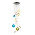 Barmouth 12 Light Pendant Black chrome plate &amp; multi coloured glass additional 1