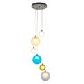 Barmouth 6 Light Pendant Black chrome plate &amp; multi coloured glass additional 1