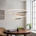 Barton LED Medium Pendant Satin gold paint &amp; white silicone additional 2