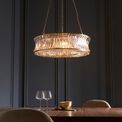 Bandon Pendant Warm brass plate with crystal and clear glass additional 3