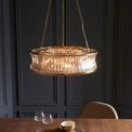 Bandon Pendant Warm brass plate with crystal and clear glass additional 2