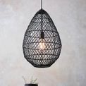 Bath Small Pendant Black rattan &amp; matt black additional 3