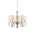 Battersea 5 Light Pendant Distressed white &amp; vintage white fabric additional 1