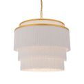 Bauton 3 Light Pendant Matt gold paint &amp; white tassels additional 1