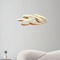 Calder LED Pendant Satin gold paint &amp; white silicone additional 2