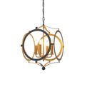 Camerton 4 Light Pendant Matt black &amp; gold paint additional 1