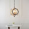 Camerton 4 Light Pendant Matt black &amp; gold paint additional 3