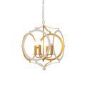 Camerton 4 Light Pendant Matt white &amp; gold paint additional 1