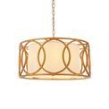 Canford Brushed Gold Paint &amp; White Fabric 4 Light Ceiling Pendant Light additional 1