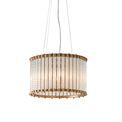Cannock 6 Light Pendant Matt gold finish &amp; clear ribbed glass additional 1