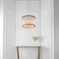 Cannock 6 Light Pendant Matt gold finish &amp; clear ribbed glass additional 2