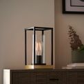 Carra Table Lamp Sand black and satin brass plate with clear glass additional 2