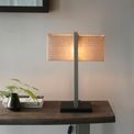 Carthorpe Table Lamp Satin nickel plate &amp; natural linen additional 3