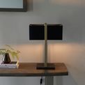 Carthorpe Table Lamp Matt antique brass plate &amp; black fabric additional 2