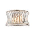 Bamford 2 Light Wall Light Bright nickel plate with crystal and clear glass additional 1