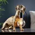 Dave Dachsund Lamp Vintage gold paint &amp; matt black additional 2