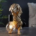 Dave Dachsund Lamp Vintage gold paint &amp; matt black additional 3