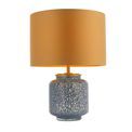 Diptford Table Lamp With Shade Cobalt glass &amp; gold satin fabric additional 1