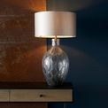 Dorton Table Lamp Base Only Charcoal artisan glass &amp; matt antique brass plate additional 2