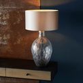 Dorton Table Lamp Base Only Charcoal artisan glass &amp; matt antique brass plate additional 3
