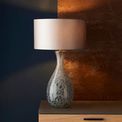 Dorton Table Lamp Base Only Artisan glass &amp; brushed bronze plate additional 3