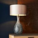 Dorton Table Lamp Base Only Artisan glass &amp; brushed bronze plate additional 2