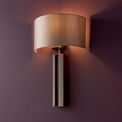 Drom Brushed Bronze Finish &amp; Mink Satin Fabric Wall Light additional 3