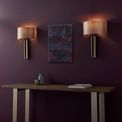 Drom Brushed Bronze Finish &amp; Mink Satin Fabric Wall Light additional 2