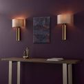 Drom Wall Light Matt antique brass plate &amp; mink satin fabric additional 2