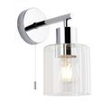 Ebrington Bathroom Wall Light Chrome plate &amp; clear ribbed glass additional 1