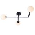 Edgeware 3 Light Bathroom Semi Flush Matt Black &amp; Matt Opal Glass additional 1